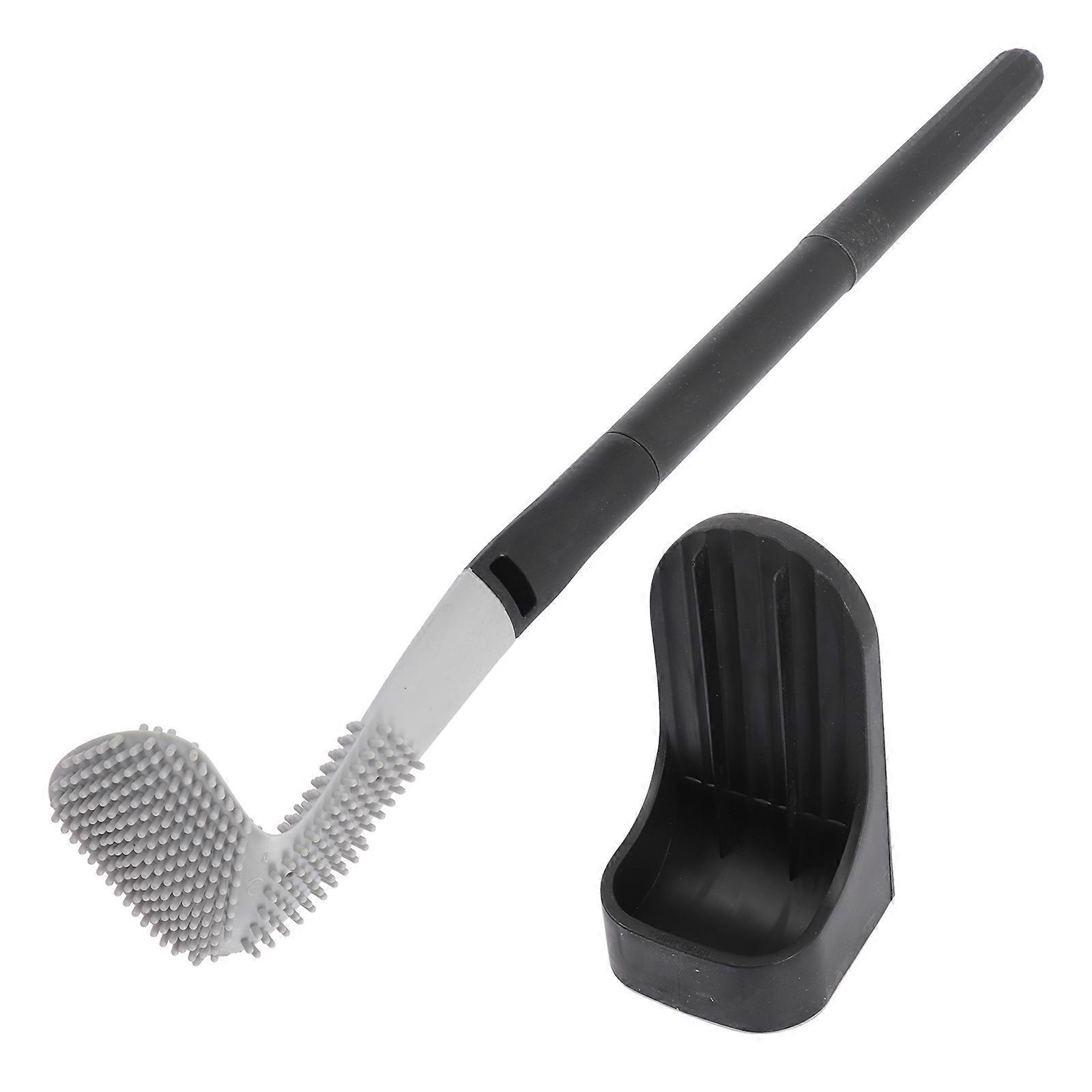 1 Set Toilettenbürste Mit Halter, Badezimmer-reinigungsbürsten, Wc-beckenreiniger-40.6x16.5cm-black
