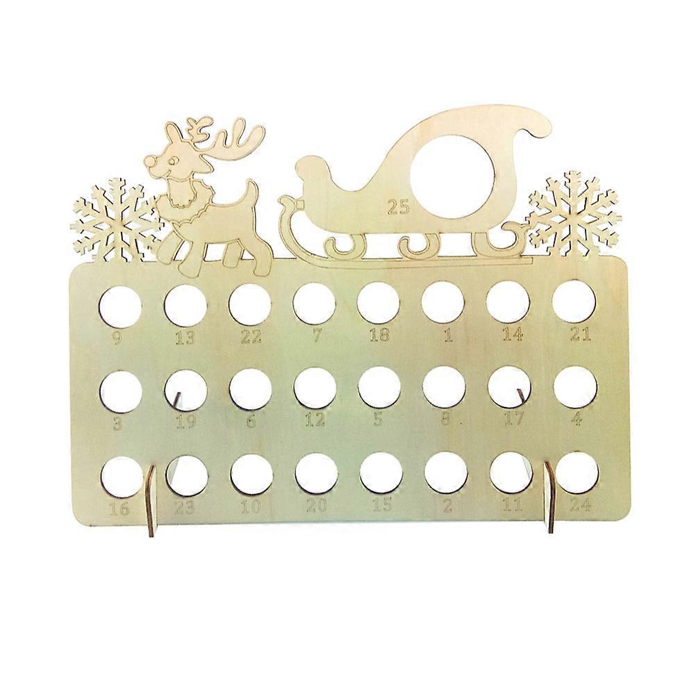1 Stück Weihnachts-countdown-brett Aus Holz, Kalender, Notizen, Erinnerungen, Regal, Schokoladenregal-dekoration (elchanhänger)-40x13x30cm