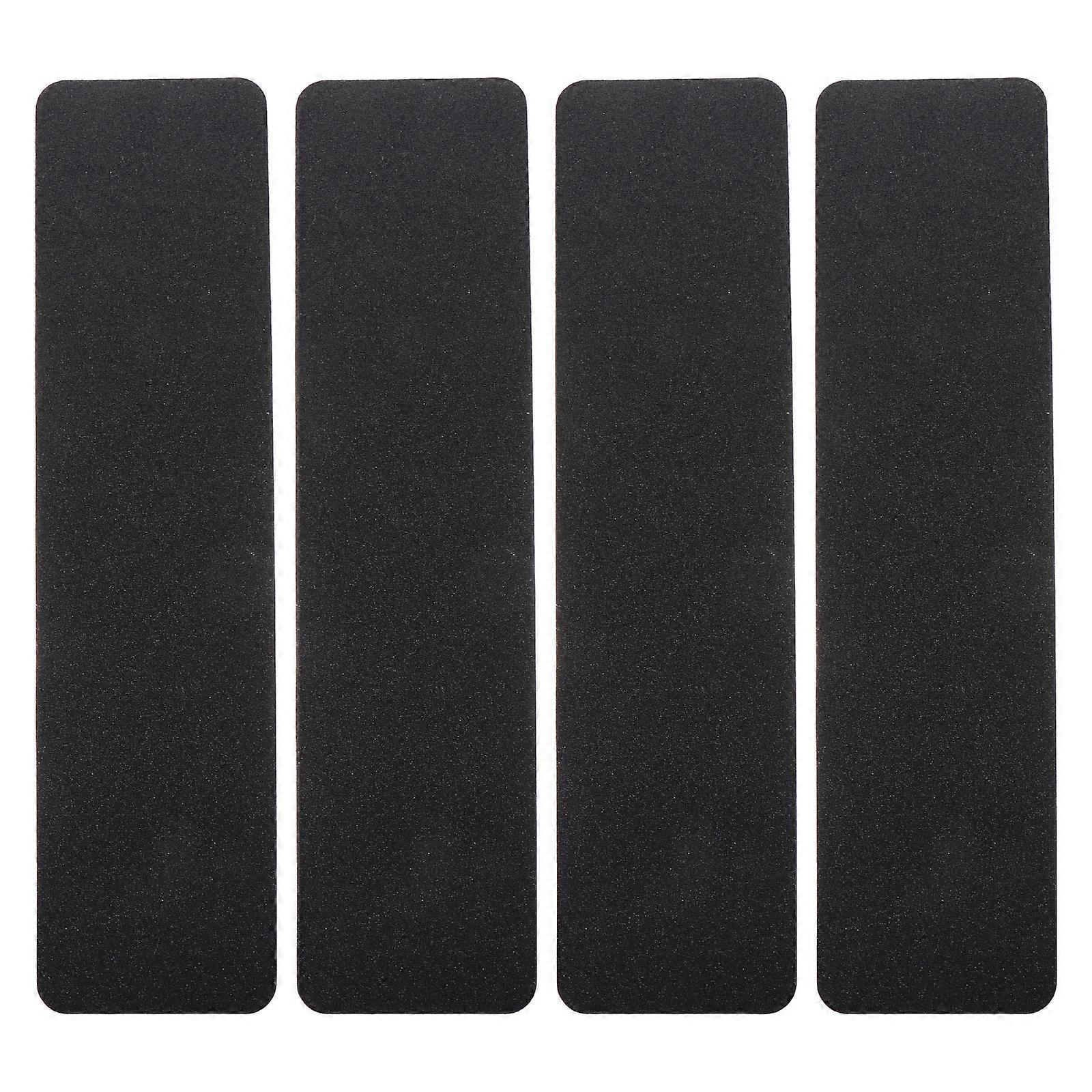 4 Stück Bodenrutschstreifen, Vorgeschnitten, Rutschfest, Sicherheitsbandrolle, Für Den Innen- Und Außenbereich-61x15cm-black