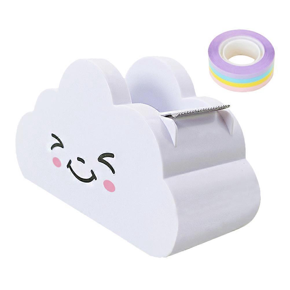 Wimpernband-washi-tape-halter, Niedlicher Klebebandabroller, Schreibtisch-klebebandabroller Für Mädchen, Niedlicher Rollenklebebandabschneider-11.3x6.1cm-white