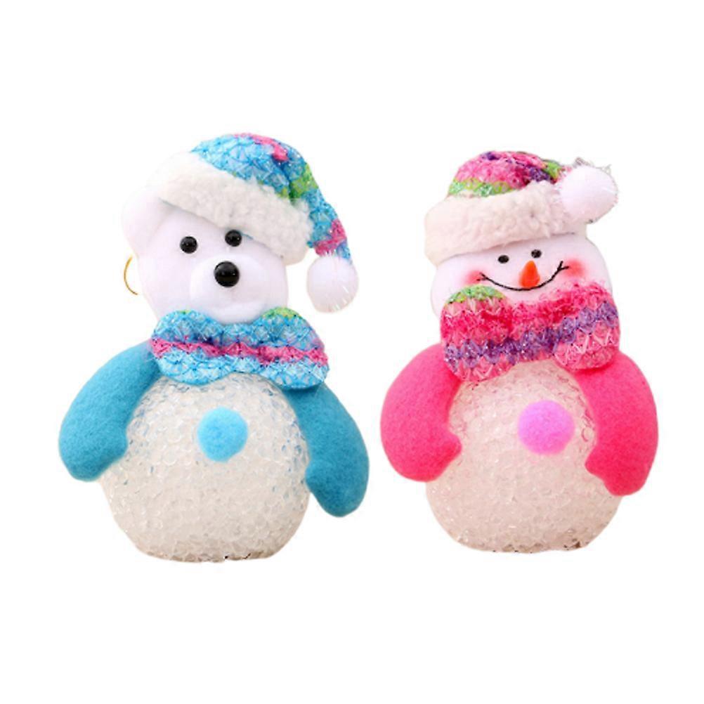 2er-set Weihnachtsdekoration Schneemann Bär Nachtlicht Led-pantoffellampe Dekorative Tischleuchte-m