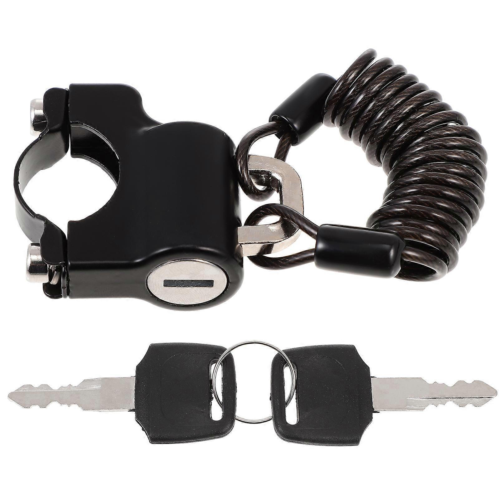 1 Set Motorradhelmschloss Mit Manipulationssicherem Stahldraht-helmschloss-6x5x2.5cm-black
