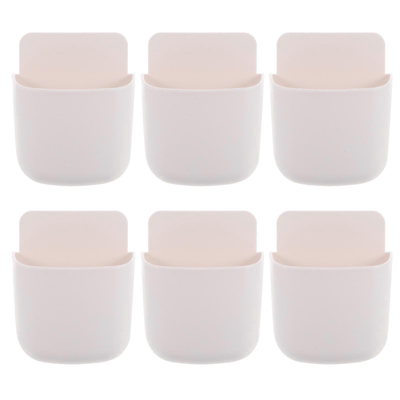 6-teiliges Set Mit Controller, Wandhalterung, Stifthalter, Toilettenpapierspender, Klebebox, Fernbedienungsbox Und Wandablage Fürs Schlafzimmer-9x3cm-white