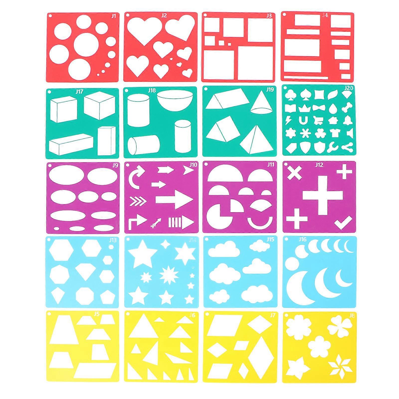 Kinder-scrapbook-schablonen Zum Aushöhlen, Wandmalerei-schablonen, Diy-malvorlagen, Formen, Zeichenvorlagen, Fliesenmalerei-schablonen-15.2x15.2cm-colorful
