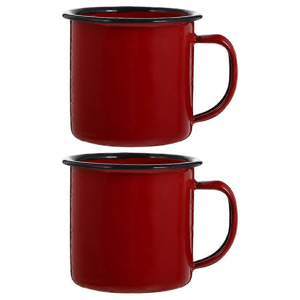 2er-set Haushaltsmilchbecher, Vintage-kaffeebecher, Multifunktionale Kaffeetassen, Milchbehälter-6.5x6.5x6cm-red
