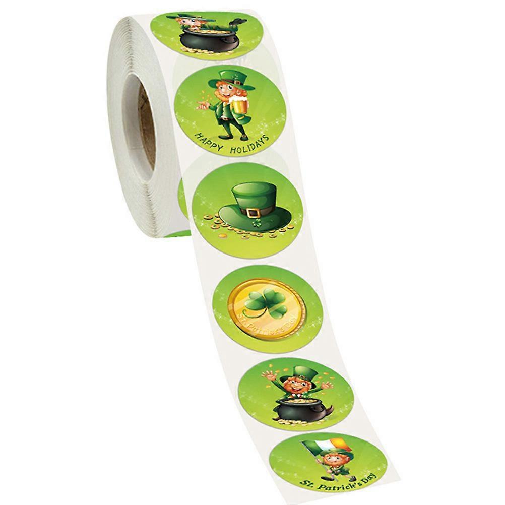 1 Rolle Mit 500 Stück Kleeblatt-aufklebern Zum St. Patrick's Day – Geschenkverpackungsetiketten-3.8x3.8cm