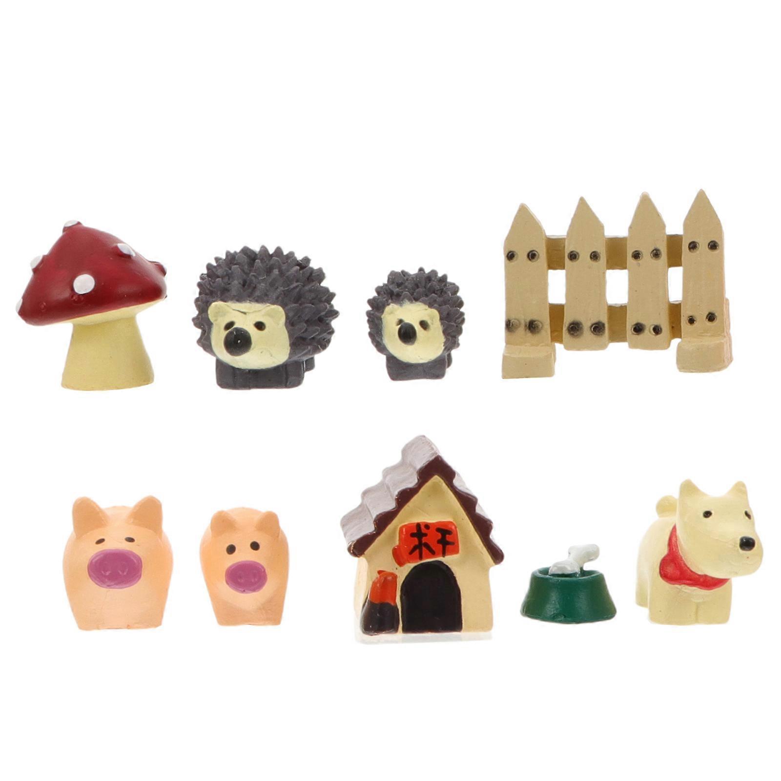 9-teiliges Set Miniatur-tierfiguren Für Die Mikro-gartengestaltung-m