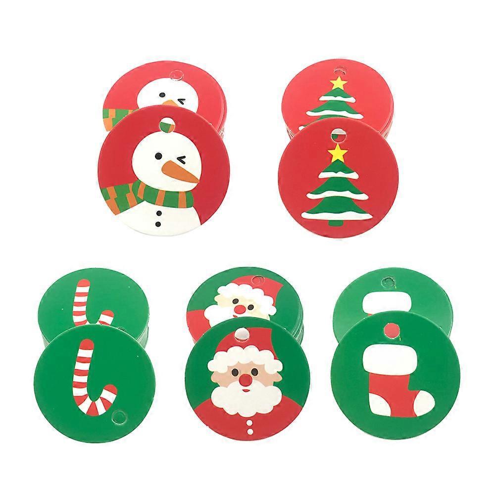 100 Stück Weihnachtsanhänger Mit Weihnachtlichem Muster Zum Aufhängen, Für Diy-weihnachtsgeschenkverpackungen Und Etiketten