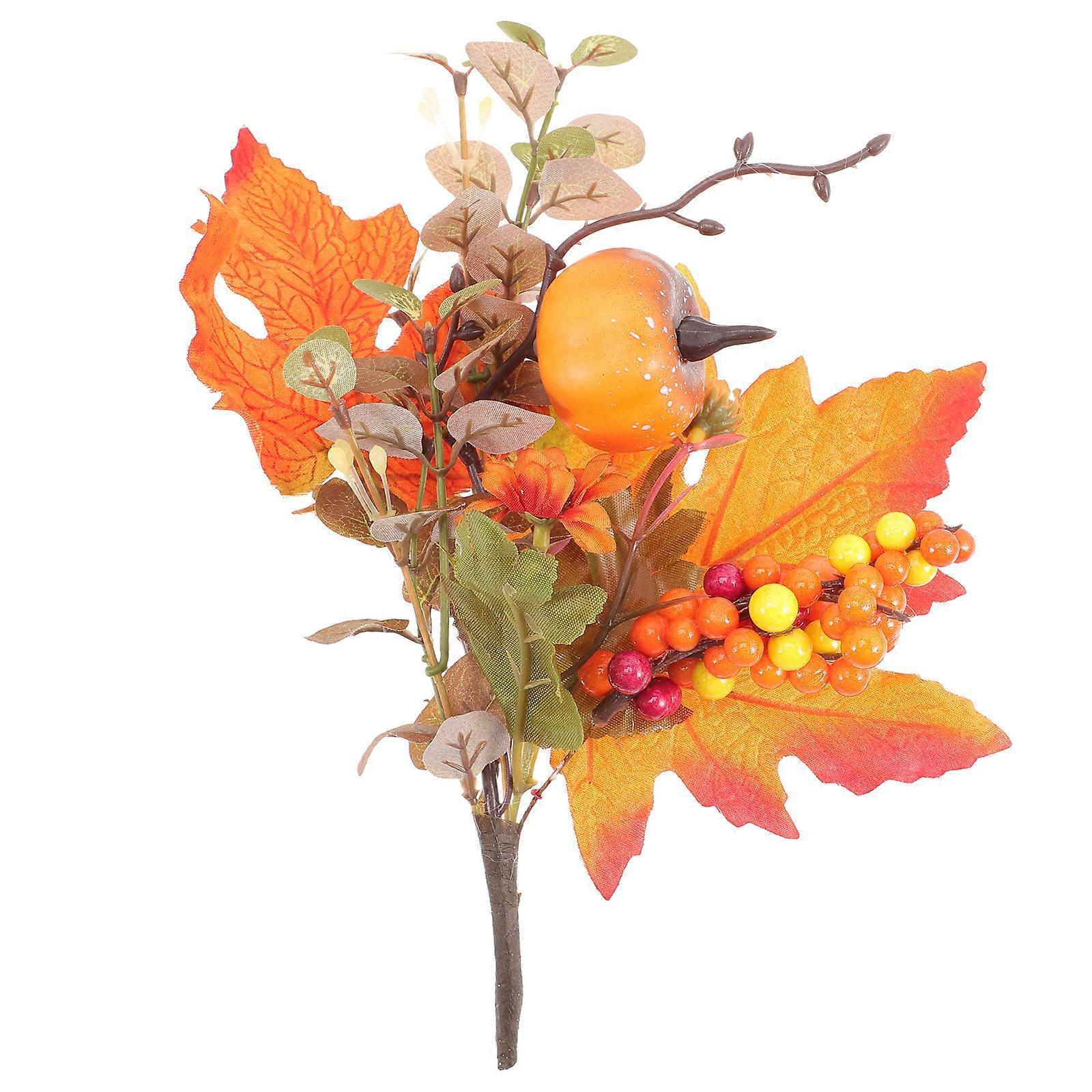 Herbstliche Künstliche Beeren, Ahornblätter, Zweigdekoration Für Thanksgiving-23x19cm