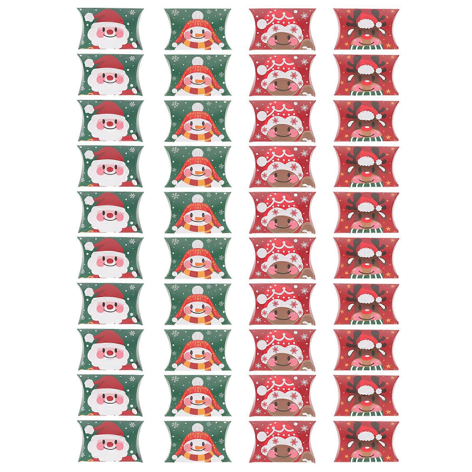 40 Stück Weihnachtsgeschenkboxen, Geschenkschachteln Aus Papier, Verpackungsboxen Für Feste (weihnachtsmann, Kind, Schneemann, Elch)-12x8x2.5cm