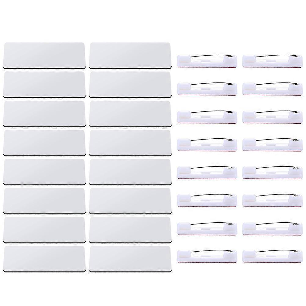 16 Namensschilder, Blanko-namensschilder Zum Selbstgestalten, Sublimationsdruck, Mit Anstecknadel Fürs Büro-7.6x3.8cm-white