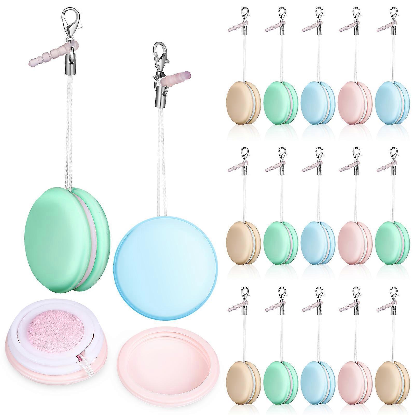 18-teiliges Set Aus Handy-bildschirmreinigern, Macaron-förmigen Reinigungstüchern, Bürsten, Handy-lanyards Und Dekorativen Taschenanhängern