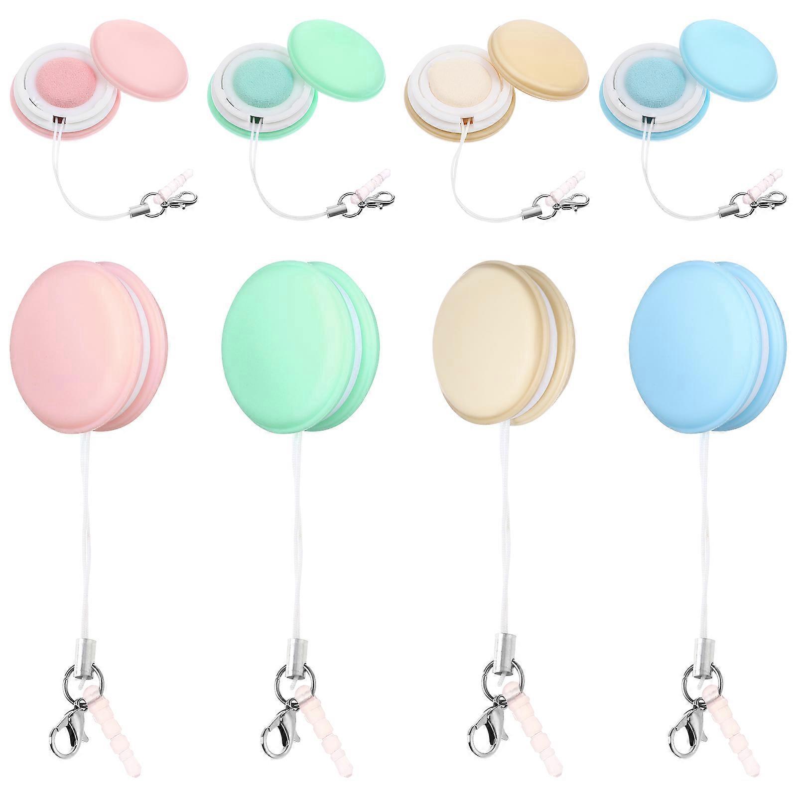 8-teiliges Set Aus Handy-bildschirmreinigern, Macaron-förmigen Reinigungstüchern, Bürsten, Handy-lanyards Und Dekorativen Anhängern-3.5x3.5cm