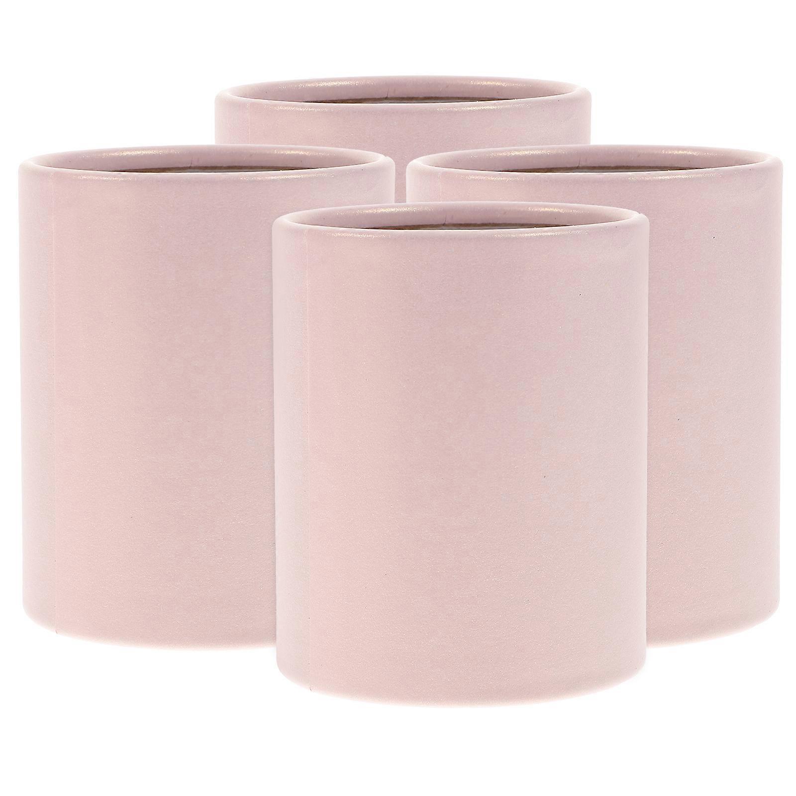 4 Runde Blumenstrauß-papierboxen, Kleine Blumeneimer Aus Pappe-8x6x6cm-pink
