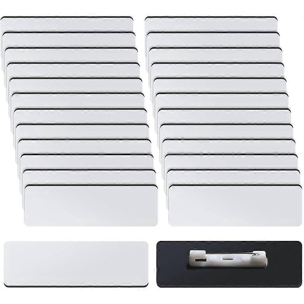 32 Namensschilder, Blanko-namensschilder Zum Selbstgestalten, Sublimationsdruck, Mit Anstecknadel Fürs Büro-7.6x3.8cm