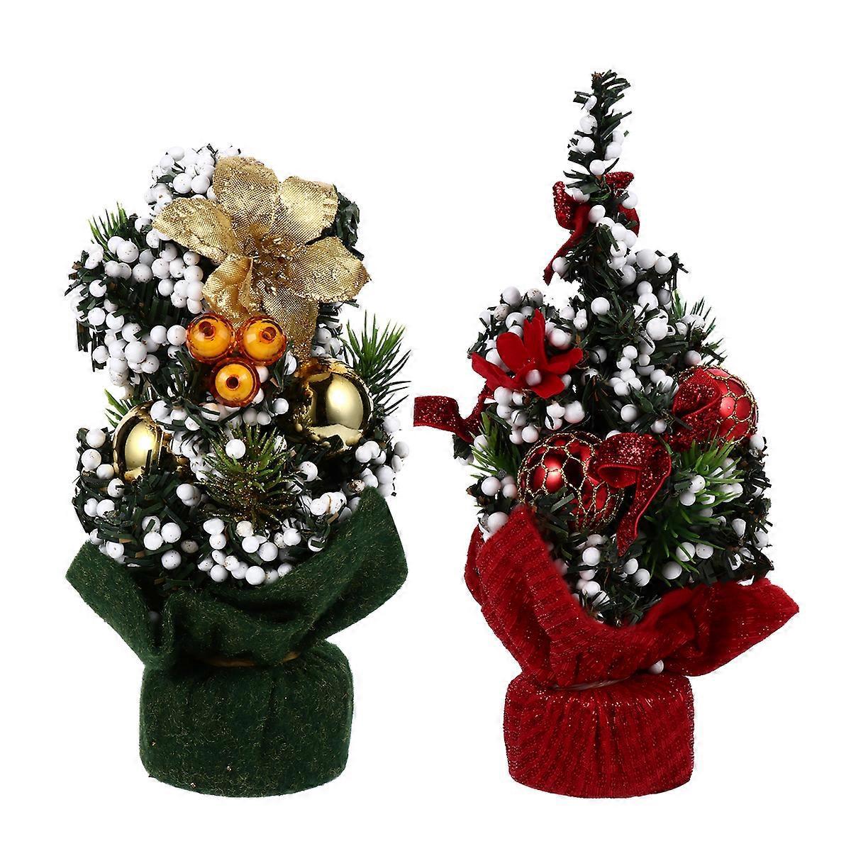 2 Künstliche Mini-weihnachtsbäume, Tischdekoration, Weihnachtsschmuck-18x10cm