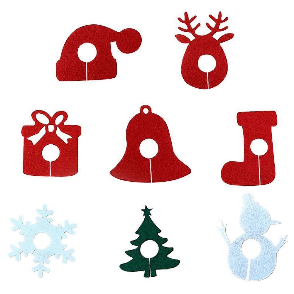 8er-set Weihnachtsringe Für Weingläser, Vliesringe, Bezaubernde Weinglasüberzüge Zur Dekoration-5x4x0.2cm