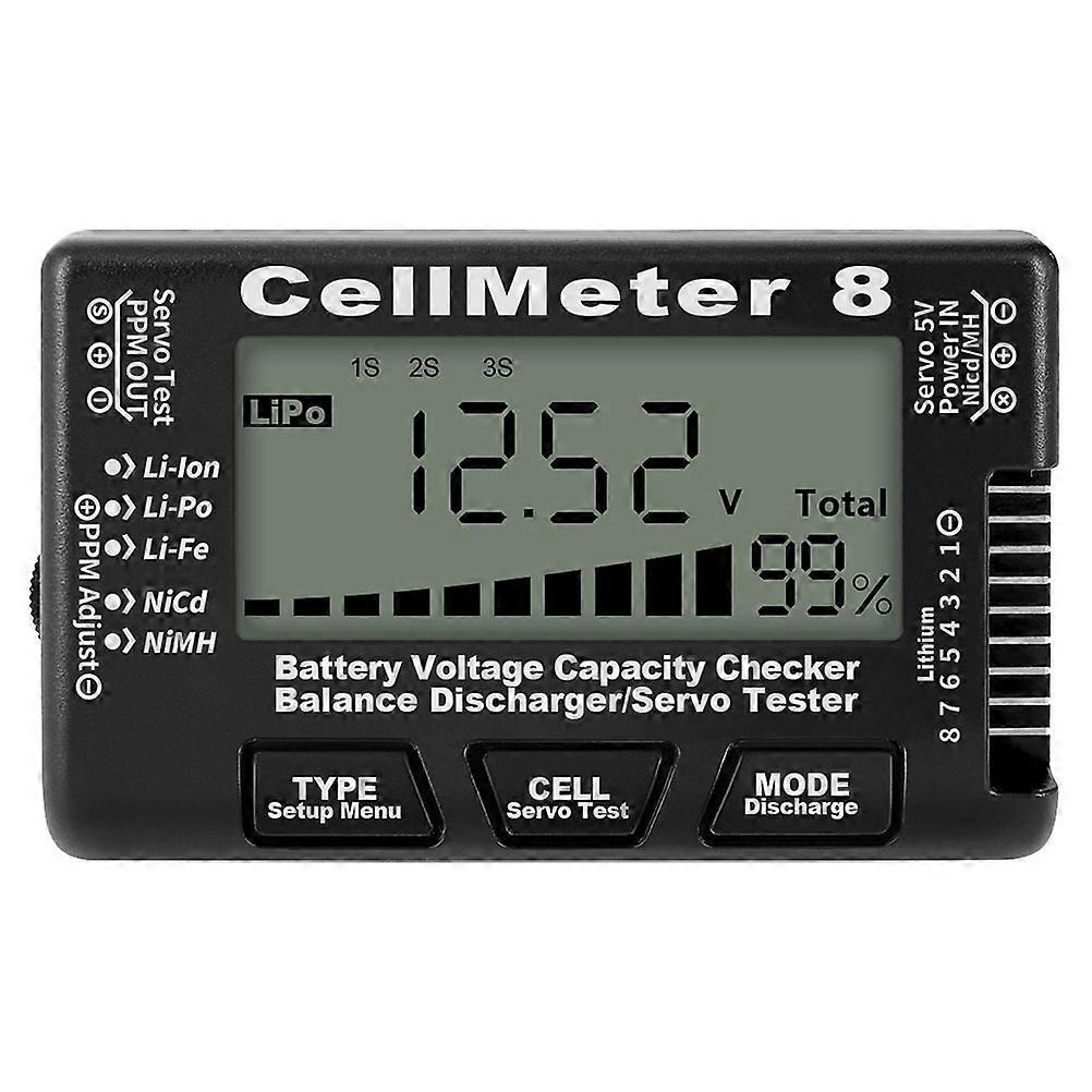 Batterieprüfer, Batteriespannungstester, Lcd-hintergrundbeleuchtung, Batteriekapazitätsprüfer-9x5.8cm-black
