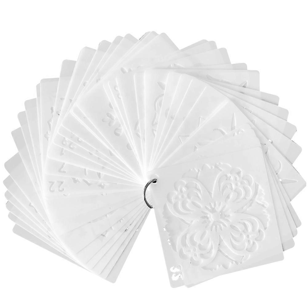 36-teiliges Set Bemalter Kunststoff-schablonen Für Mandala-malerei, Tapetenschablonen Und Zeichenwerkzeuge (wie Abgebildet)-99cm