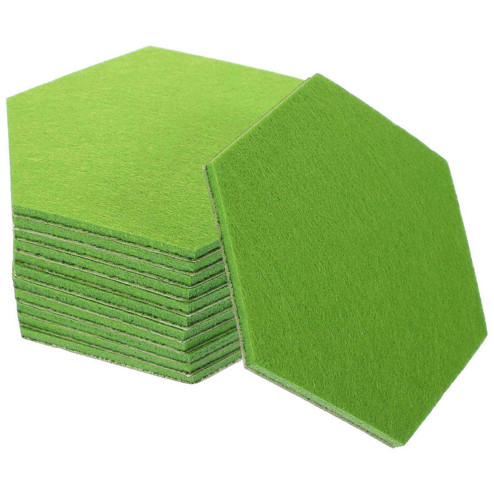 12 Stück Sechseckige Filztafelfliesen, Sechseckige Filzwandfliesen, Pinnwände, Filz-pinnwände, Dekorationen-12x12cm-army Green