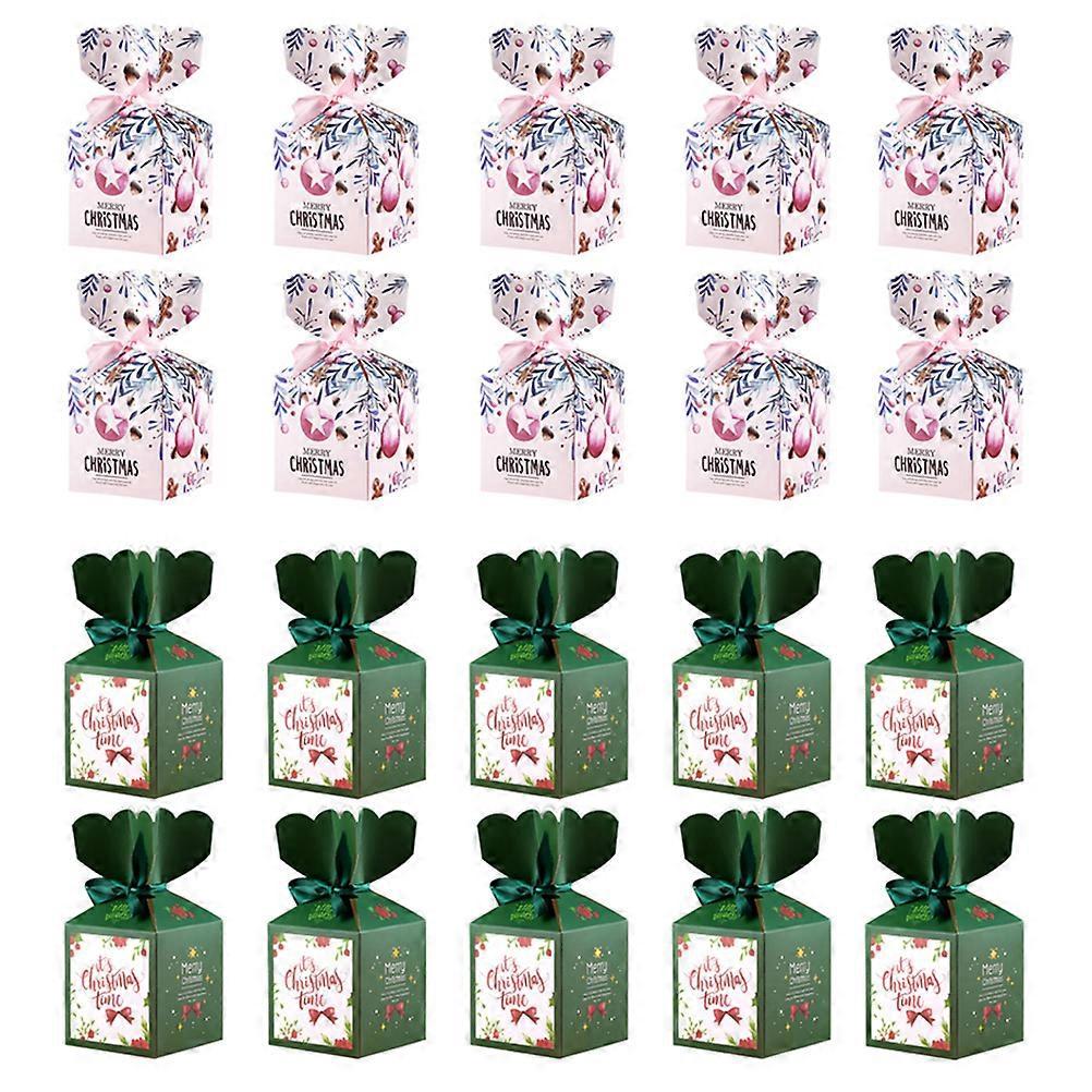 30 Stück Weihnachtsgeschenkboxen Aus Karton, Behälter Für Süßigkeiten Und Leckereien, Weihnachtsdekoration-9.5x8.8x8.8cm