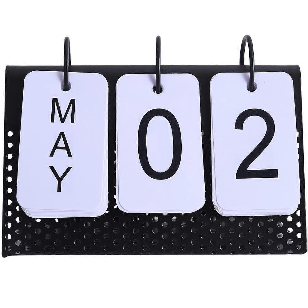 Tischkalender 2023 Im Vintage-stil, Ewiger Kalender, Großes Display, Umklappbarer Tischkalender-16.5x7.5x10cm-black