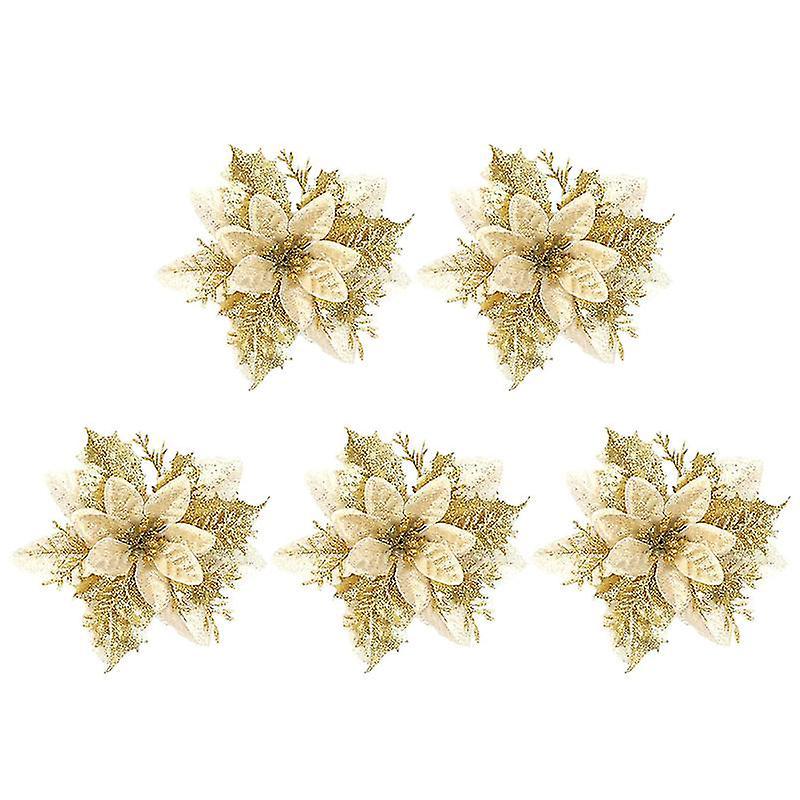 5 Stück Weihnachtsglitzerblumen