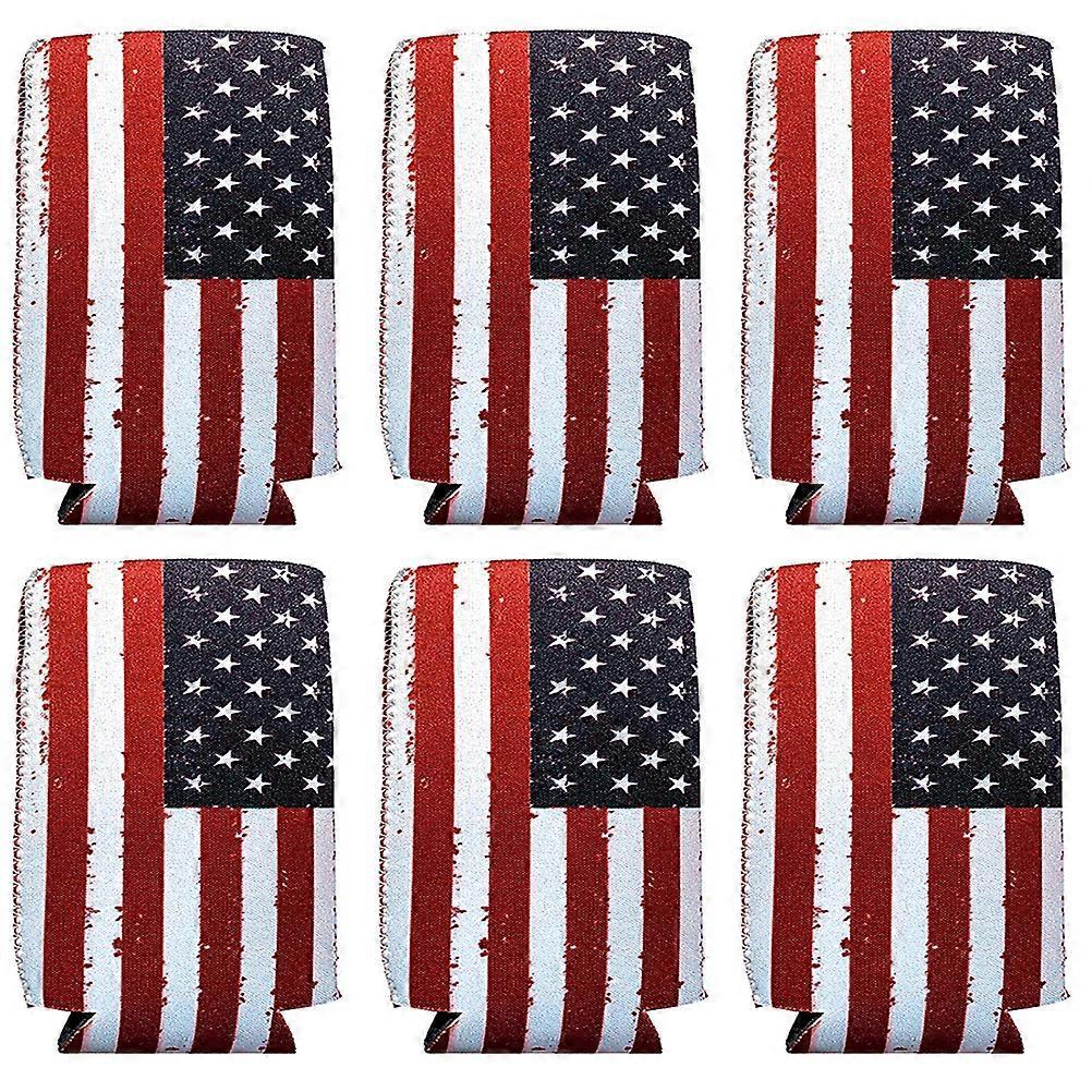 Stück Bierkühlerhüllen Mit Us-flagge Aus Neopren, Dosenkühler, Becherkühler, Sommer-dosenkühler-14.5x8.5x8.5cm