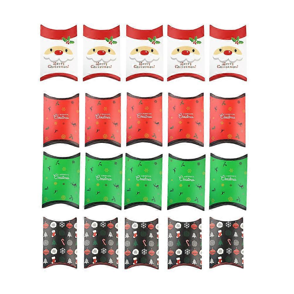 20 Stück Weihnachtliche Verpackungsboxen, Kleine Schachteln Für Süßigkeiten Und Kekse-11x10x2.8cm