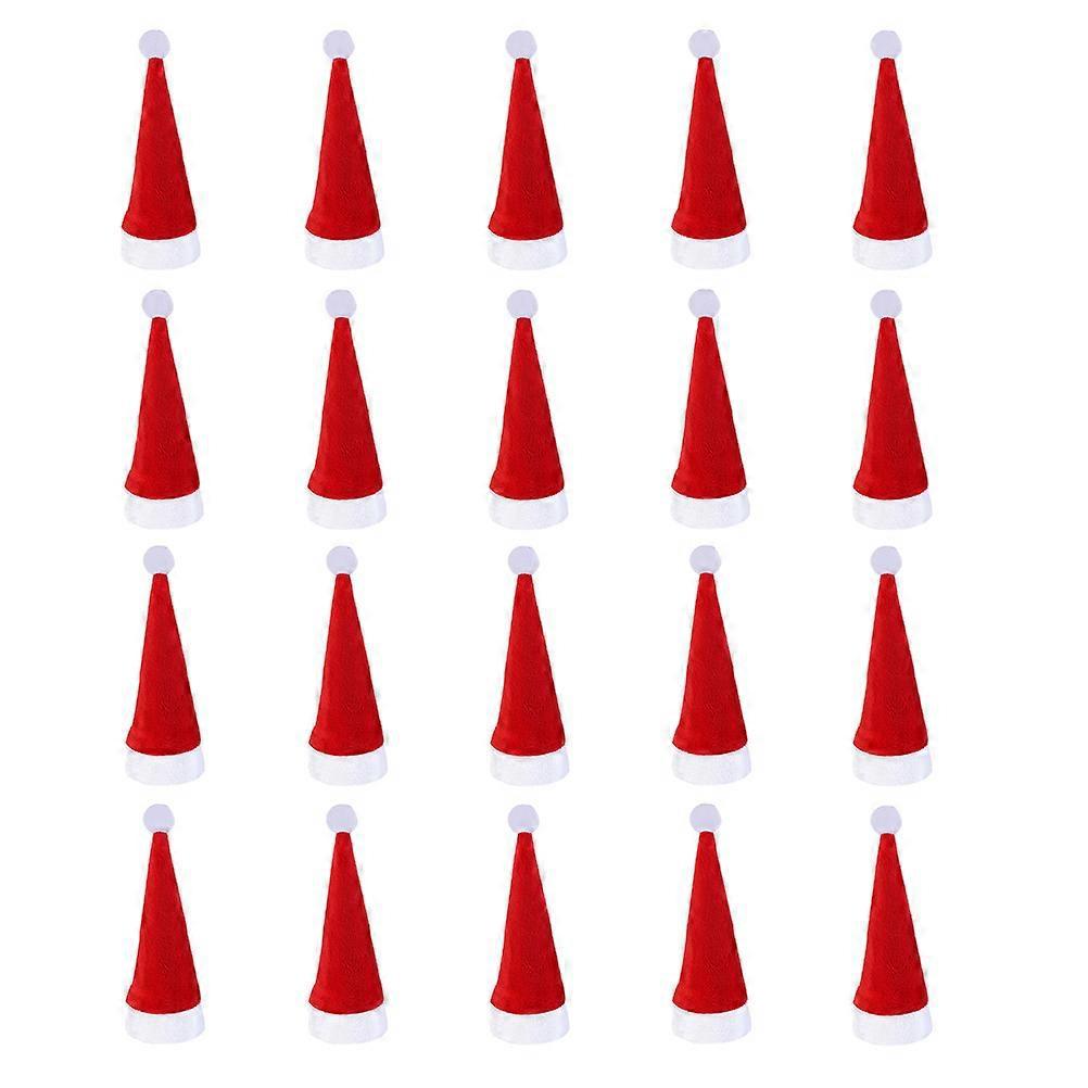 20-teiliges Set Mit 12 X 6 Cm Großen Weihnachtskappen, Besteckhaltern Für Gabel Und Löffel, Geschirrdekoration Und Weihnachtsartikeln-20pcs-red