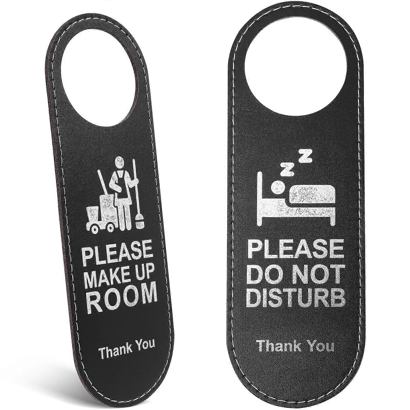 Doppelseitiges Türschild Mit Buchstabenmuster, Lederschild, Reinigungstürschild Für Hotel-service-lounge-raum-24x8cm