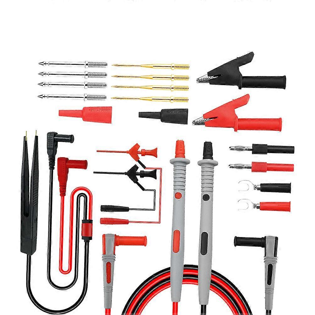 Set 21-in-1 Multimeter-messleitungssatz Mit Elektrischen Krokodilklemmen Und Prüfspitzensteckern-13x4cm