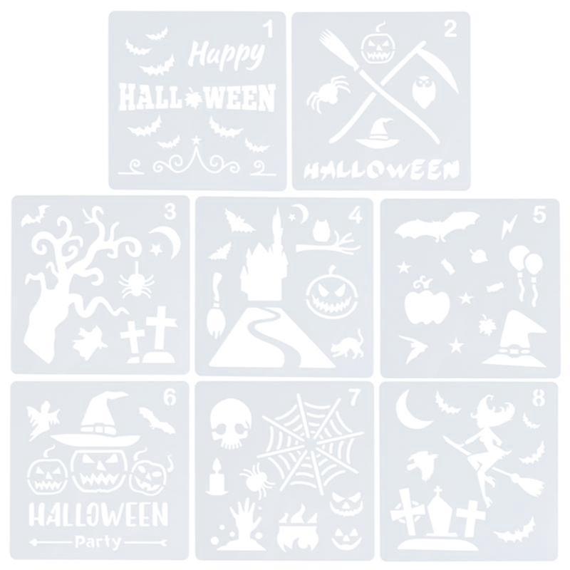 8 Halloween-zeichenschablonen Für Halloween-dekorationen