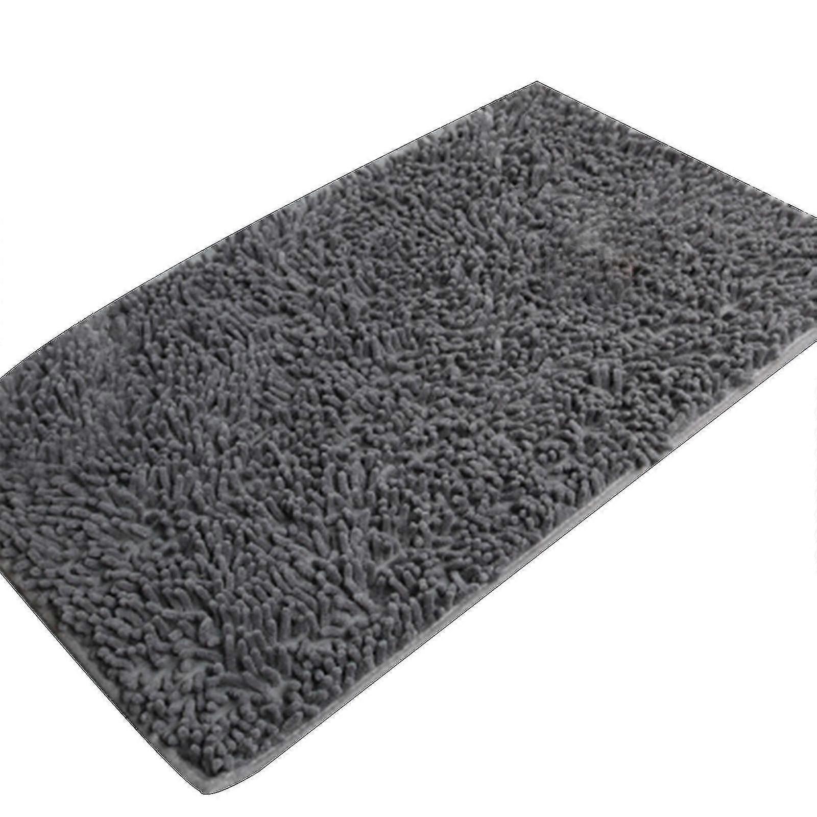 Chenille-badematte: Weich, Flauschig Und Komfortabel, Super Saugfähig Und Dick, Rutschfest.-dark Gray
