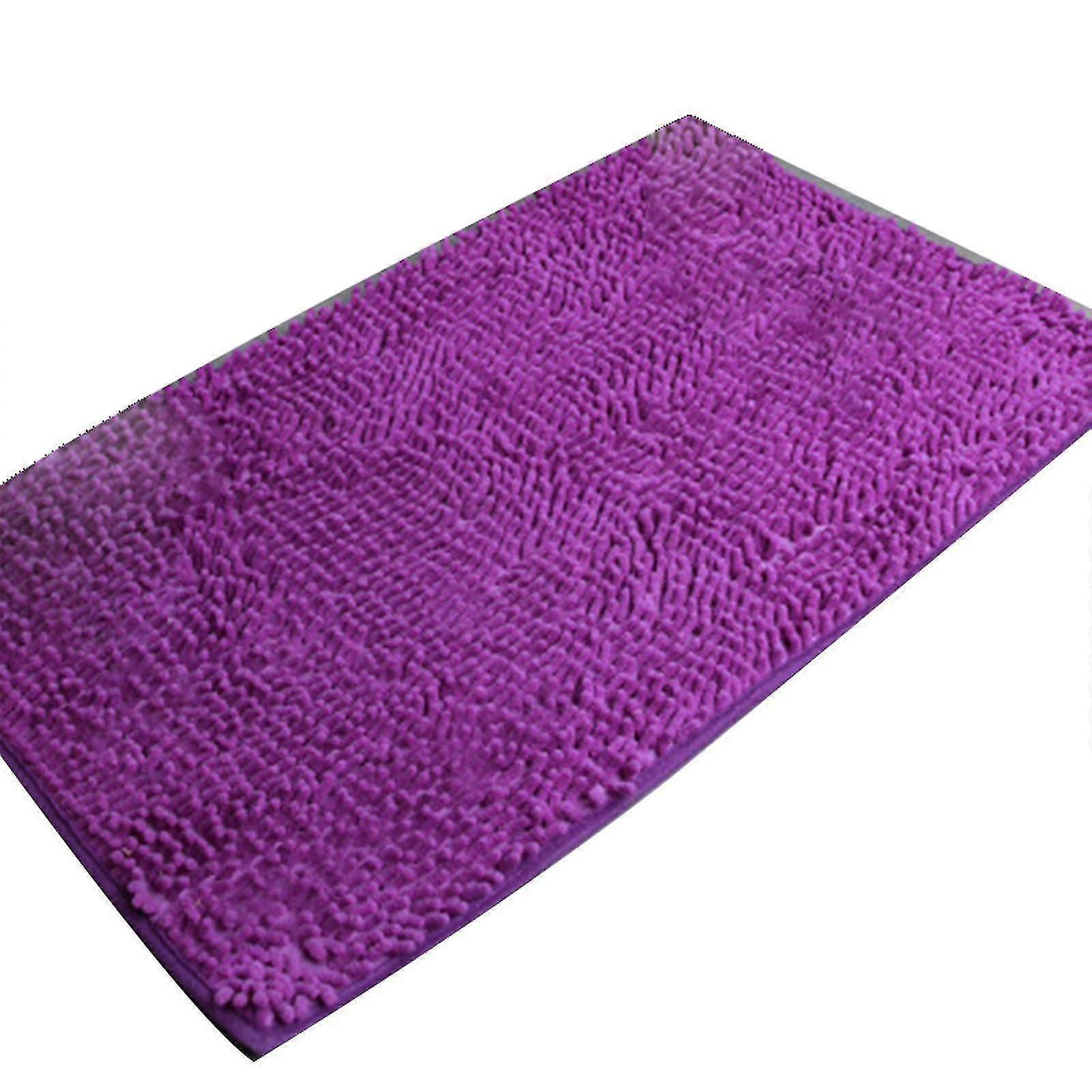 Chenille-badematte: Weich, Flauschig Und Komfortabel, Super Saugfähig Und Dick, Rutschfest.-purple
