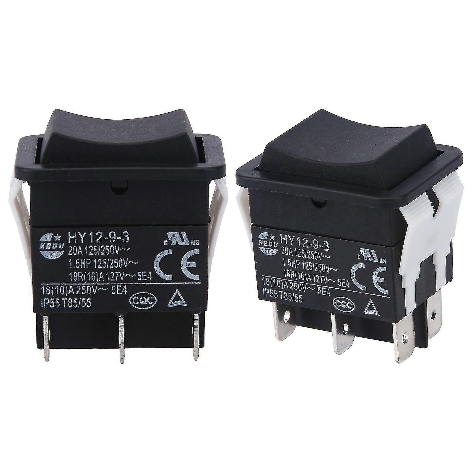 Hy12-9-3 Kleiner Industrieller Ein-/ausschalter Mit Lichtbogensicherung, Einpolig, Wippschalter, Druckknopf-2pcs