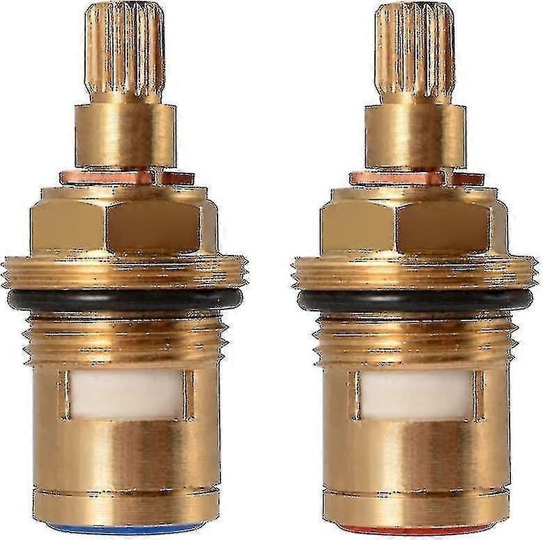 Ersatz-messingpaar Keramikspindel-scheibenkartusche Mischbatterie Warm- Und Kaltwasserhahn G1/2" Für Bad- Und Küchenarmatur (1 Paar Warm- Und Kaltwasser)