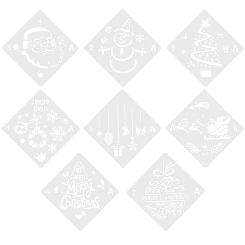 8-teiliges Set Weihnachtsschablonen