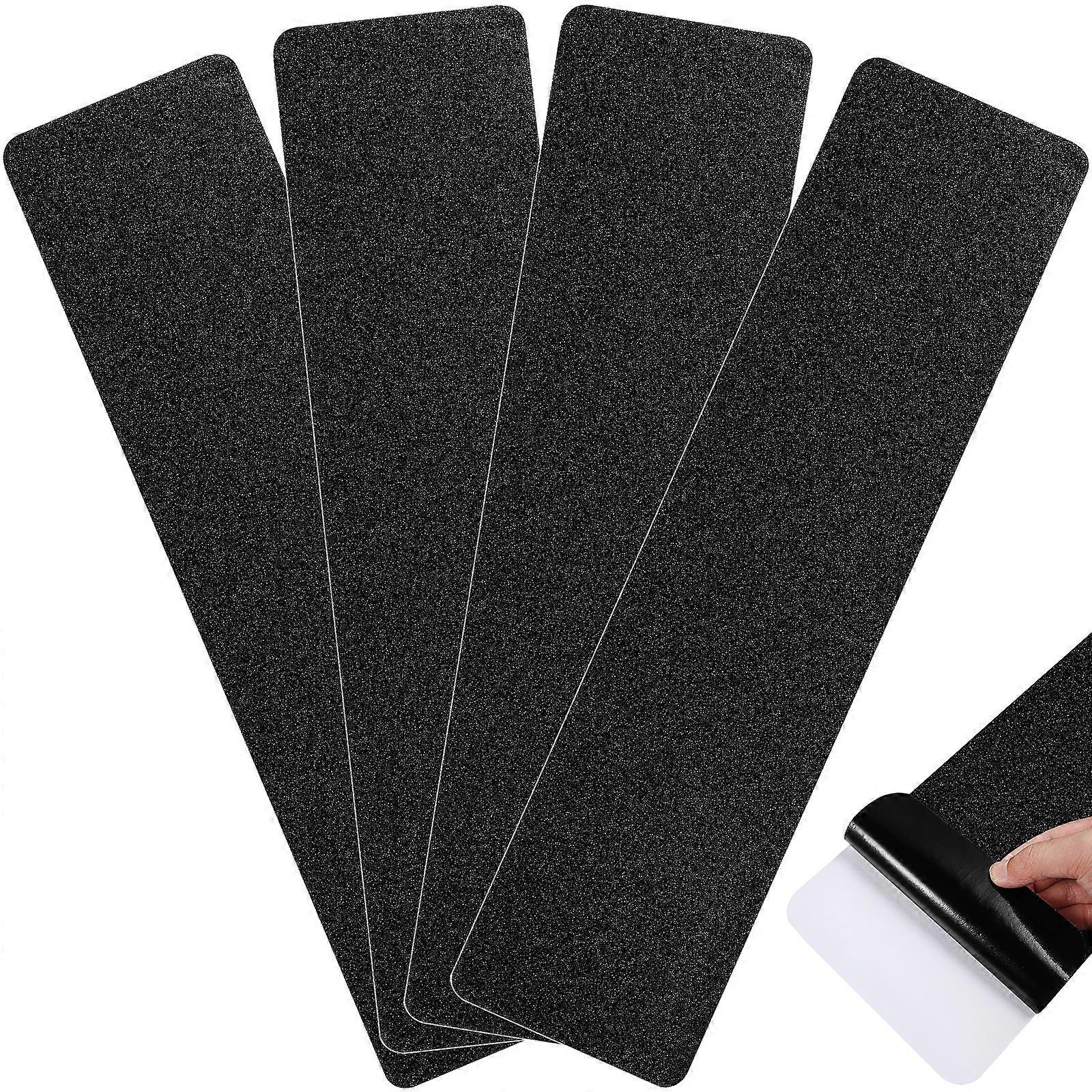 4 Stück Rutschfeste, Wasserfeste Treppenstufenbänder Für Den Außenbereich-61x15cm-black