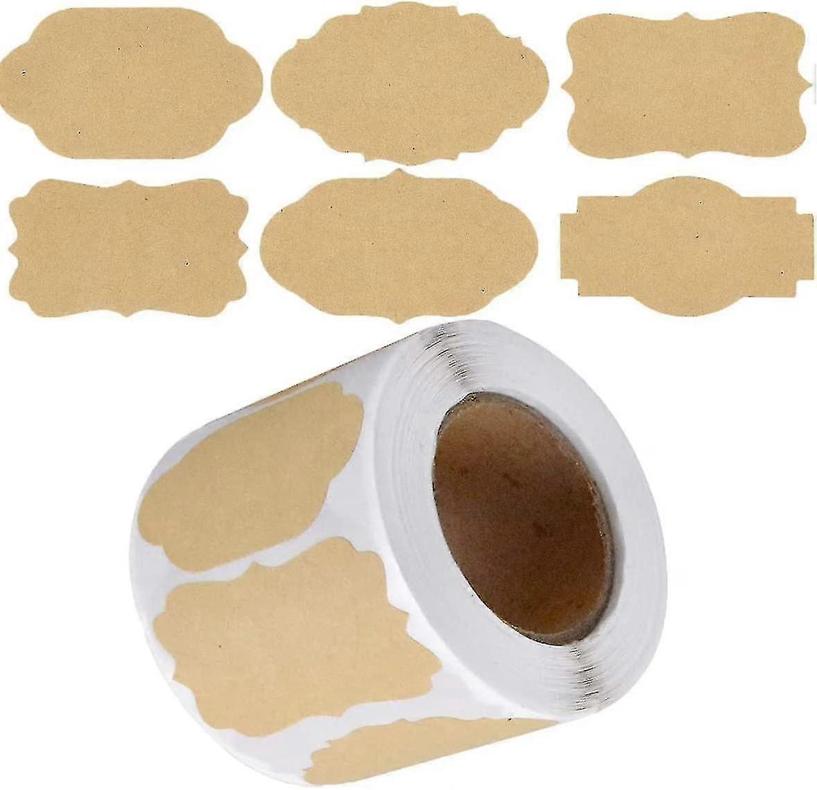600 Stück Kraftpapier-etiketten, Blanko-klebeetiketten, Marmeladenetiketten, Geschenkverpackungsetiketten, Selbstklebende Etiketten Zum Backen, Für Gläser, Ordner, Geschenke