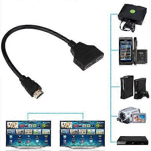 Hdmi-splitter-adapterkabel (1 Eingang, 2 Ausgänge) Für Büromonitor, Pc Und Laptop (1080p)