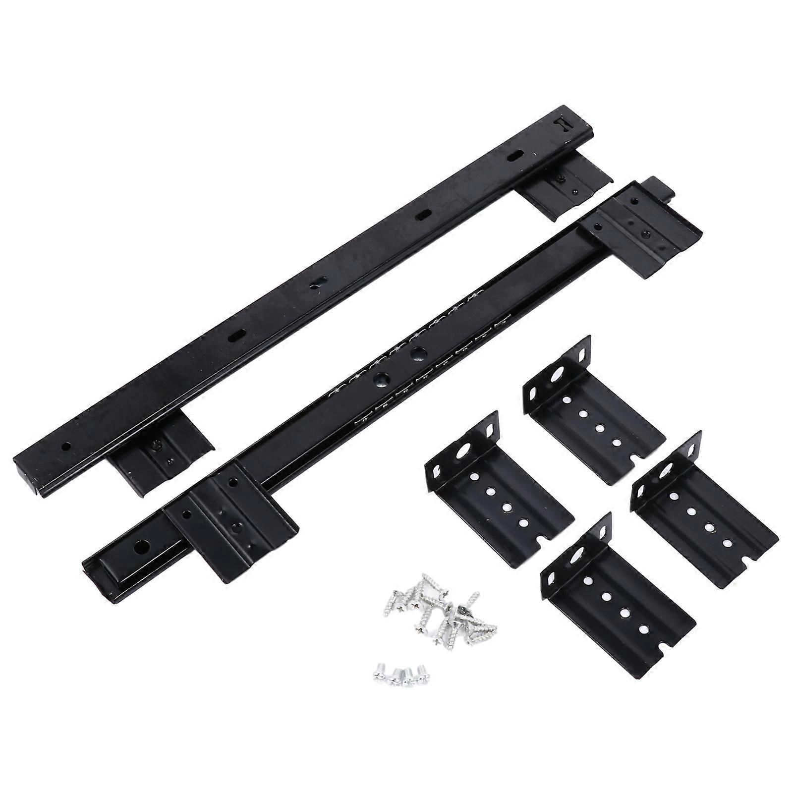 1 Paar Kugellager-schreibtisch-tastaturschubladen-gleitschienen-seitenmontageschiene-34.5x2.5cm-black