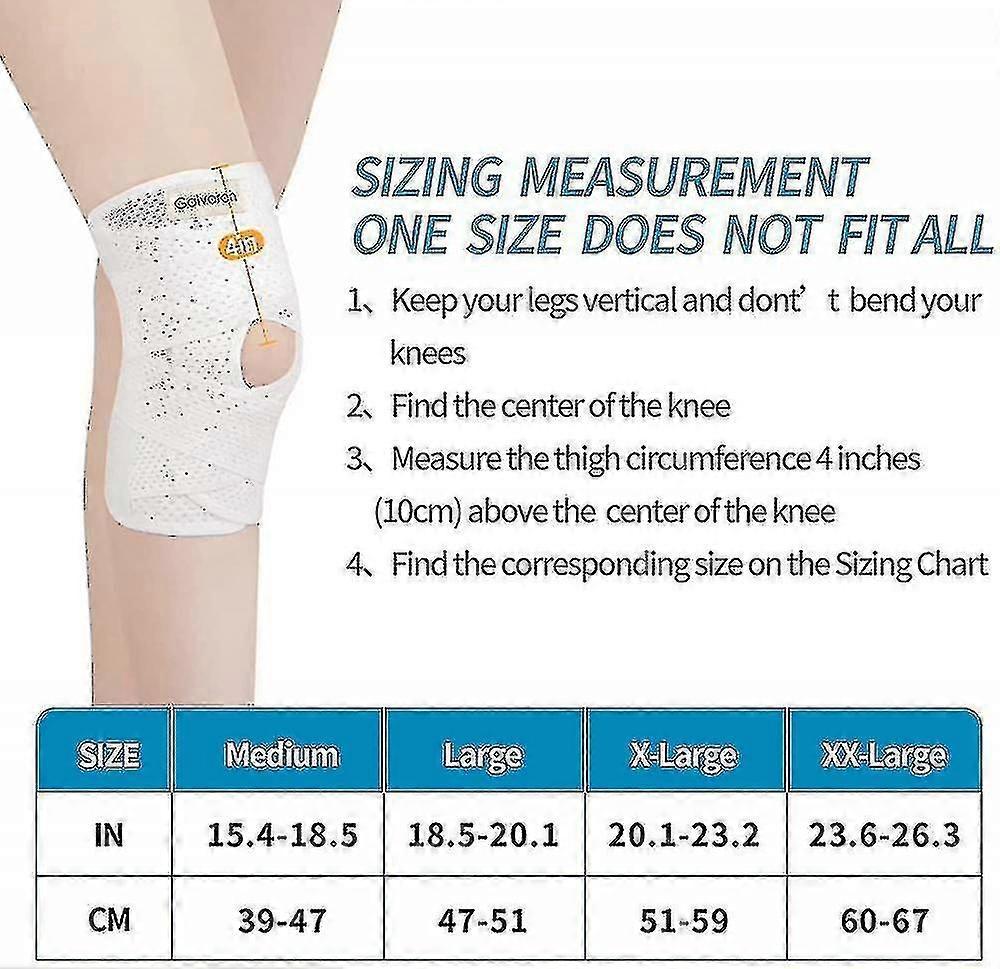 Knieorthese Mit Seitlichen Stabilisatoren Bei Meniskusriss, Knieschmerzen, Kreuzbandriss, Kreuzbandriss, Arthritisverletzungen Und Rehabilitation, Atmungsaktive, Verstellbare Kniebandage – Weiß A-m