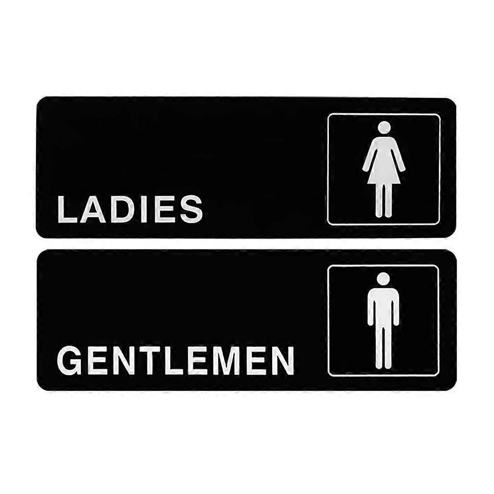 Stück Damen- Und Herrentoilettenschilder, Unisex-toilettenschilder-23x8x1.8cm-black