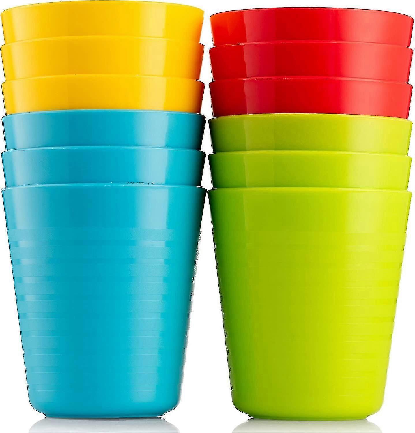 Kinderbecher-set, 12er-set, 8-unzen-plastikbecher, Bunte, Unzerbrechliche Becher Für Kleinkinder