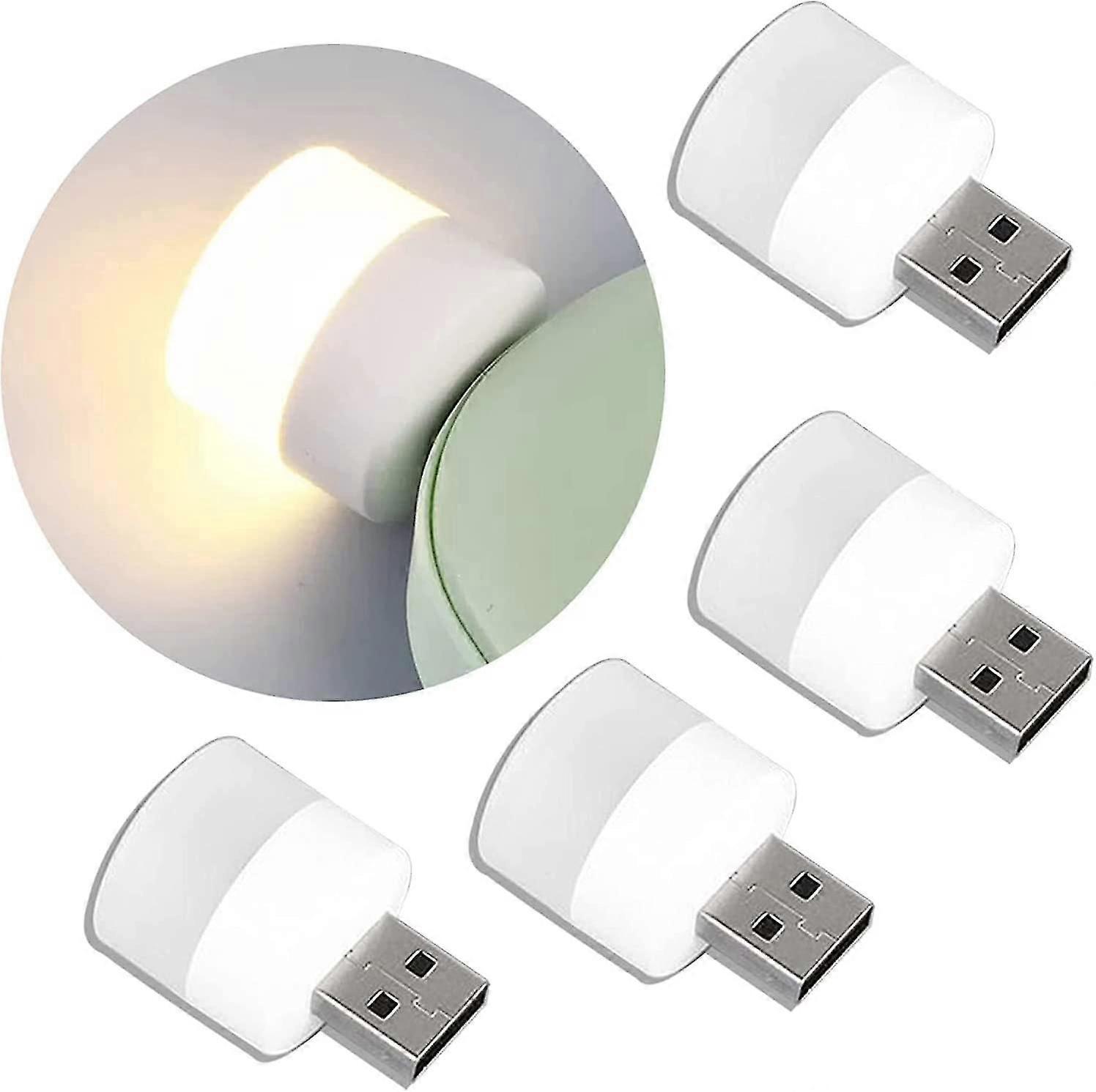 4 Usb-lichter Für Die Nacht, Mini-led-birnen, Stecker, Warmweiß, Kompakt, Ideal Für Schlafzimmer, Badezimmer, Kinderzimmer, Flur, Küche, Auto, Usb-atmosphärenbeleuchtung-warm White