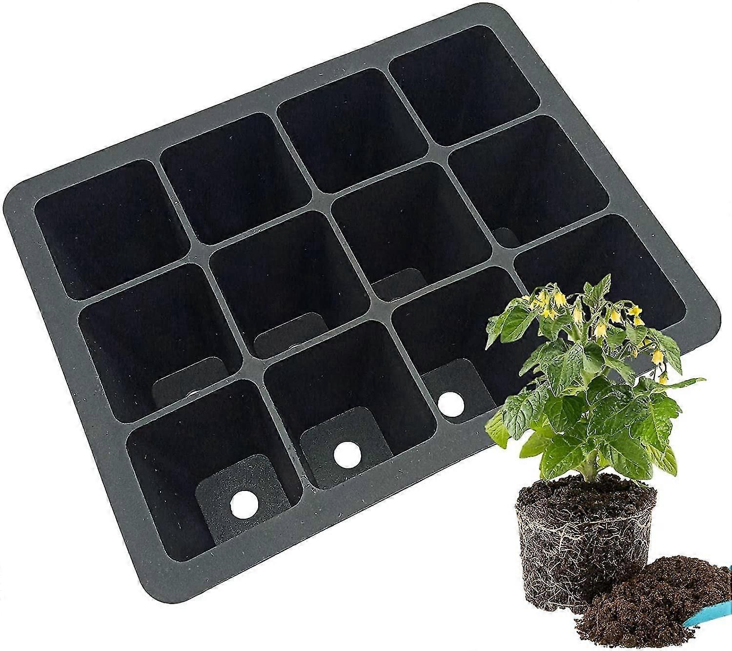 Silikon-anzuchtschale Für Sämlinge, Wiederverwendbare Anzuchtschale, 12-zellen-anzuchttöpfe Für Gemüse Und Blumen-black