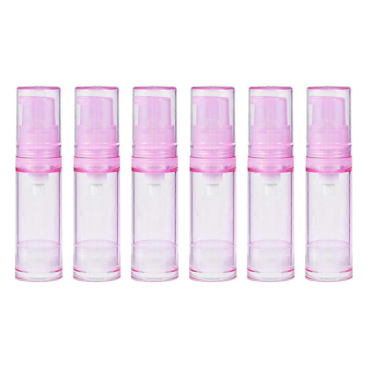 6 Stück Leere, Luftdichte Kunststoffflaschen Mit Vakuumpumpe Für Emulsionen (5 Ml, Rosa Vakuumflasche)-6pcs-pink