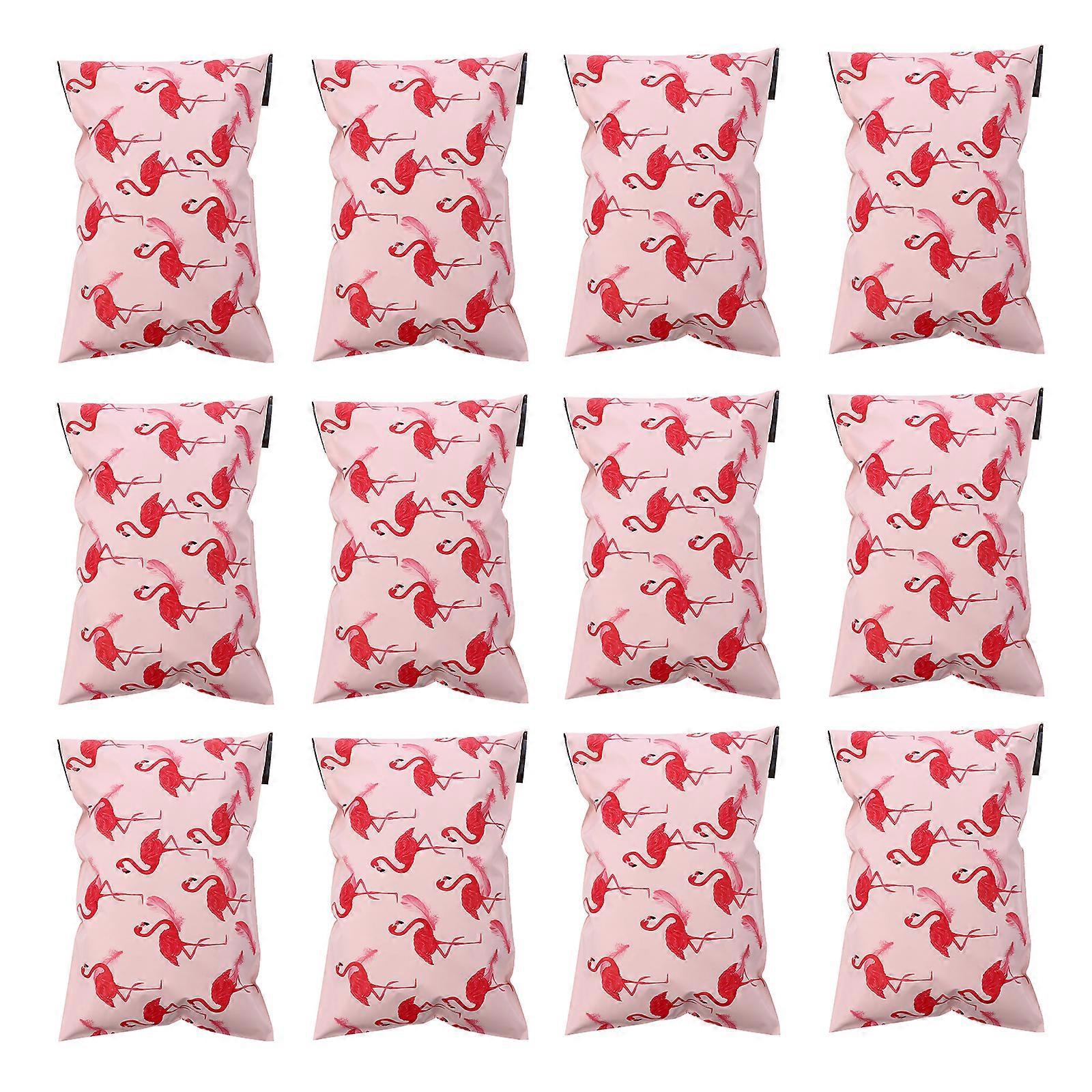 50 Stück Flamingo Designer-versandtaschen, Boutique-verpackungsbeutel (pink)-30x7x0.1cm-pink