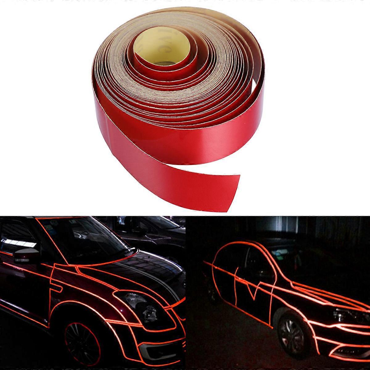 Cm X 5 M Reflektierender Felgenstreifen-aufkleber Für Autos, Diy-klebeband, Selbstklebend (rot)-red